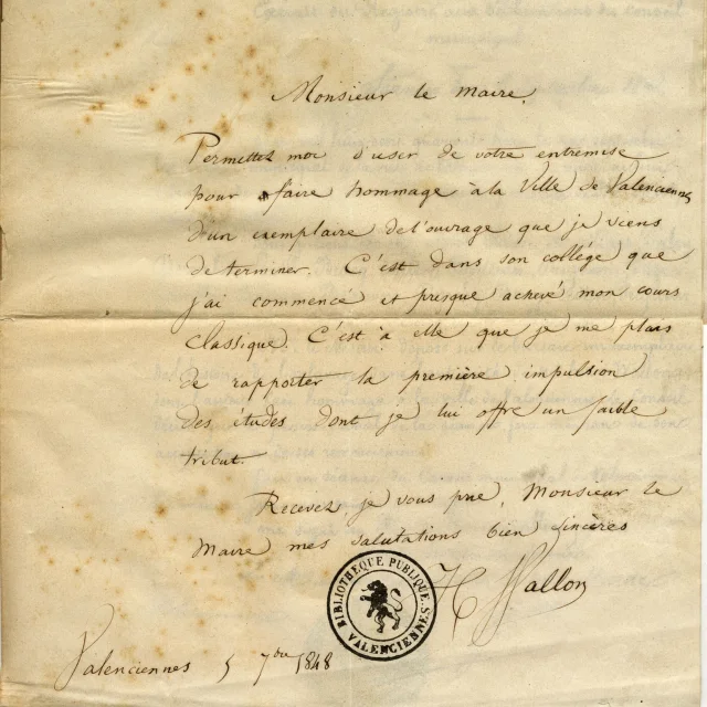 Lettre Henri Wallon 1848