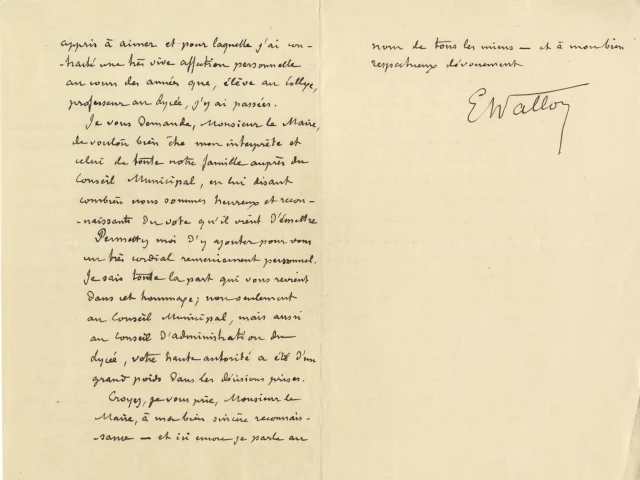 5.3 2 Lettre Etienne Wallon 1913